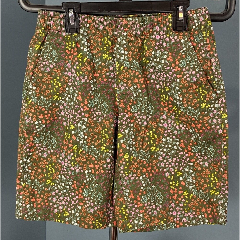 Lands' End Mid Rise Floral Elastic Waist Pull On Shorts Women's Size 2